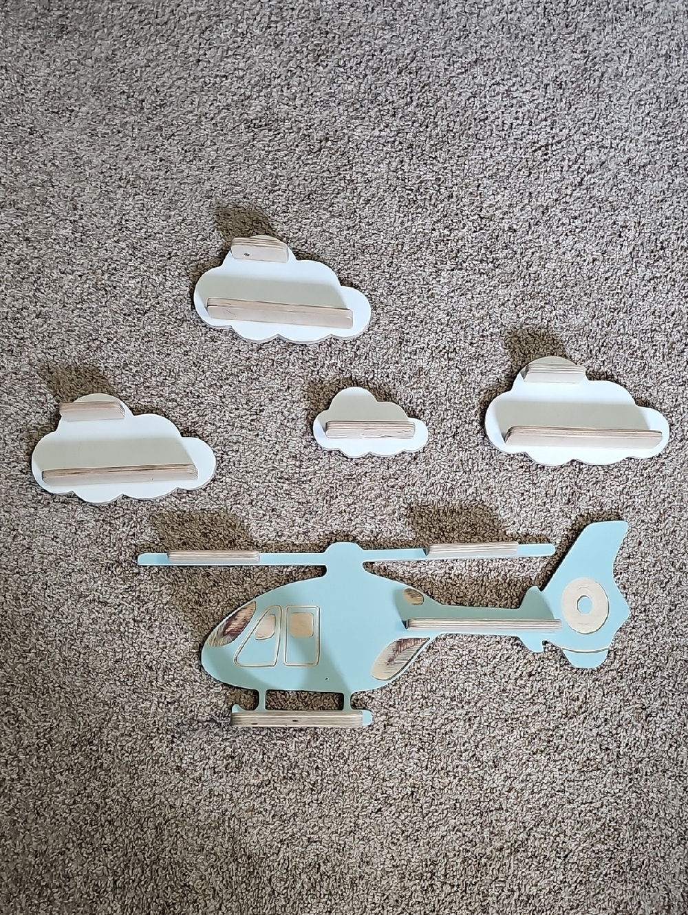 Tonie Shelf - Wooden Light Blue Helicopter with Clouds
